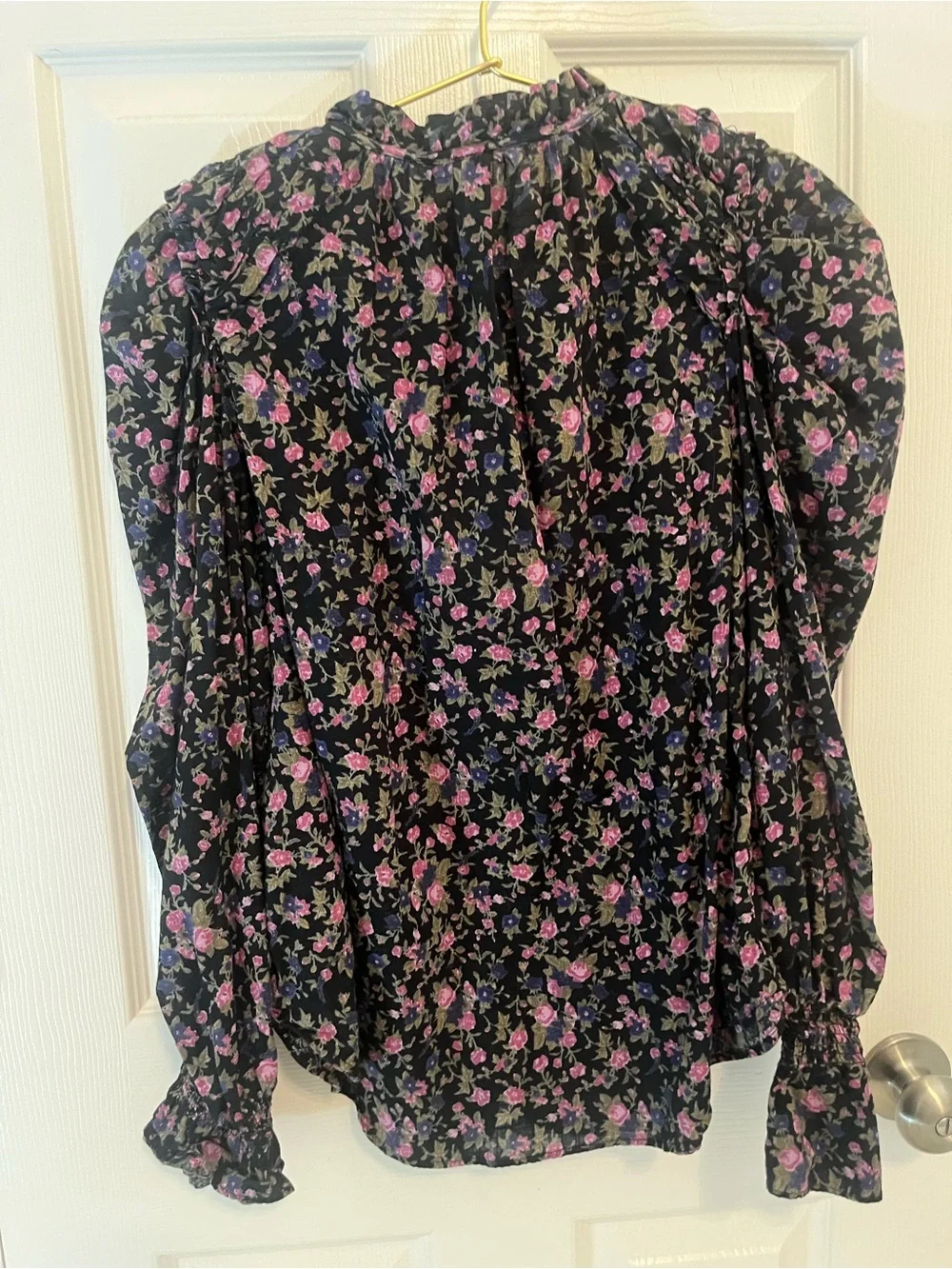 Free People Meant To Be Blouse – Black Rose Floral – XS